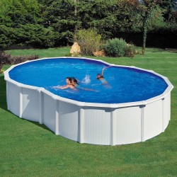 Above-ground pool Gre Varadero en forma ocho Acero Chapa White