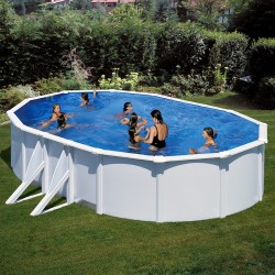 Above-Ground Pool GRE Bora Bora Oval steel White Steel