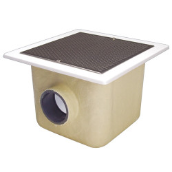 GRP Main Drain 515x515mm with Stainless Steel Grille Stainless Steel