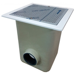 NORM Main Drain for GRP Pools, 512 x 512 mm, Stainless Steel Grille