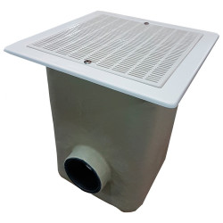 NORM Main Drain for GRP Pools, 512 x 512 mm, Plastic Grille