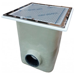 NORM Main Drain 512 x 512 mm, Stainless Steel Grille, for liner and Prefabricated Pools