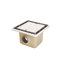 Main Drain 355 x 355 mm with Plastic Grille for liner and Prefabricated Pools