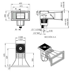 Skimmer 15 L. boca ampliación para piscina de hormigón