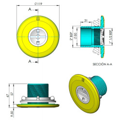 Boquilla de aspiración para piscina prefabricada AstralPool