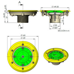 Boquilla de fondo para piscina prefabricada AstralPool Exterior rosca 2" - interior Ø50 mm