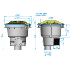 NORM Main Drain with Anti-Vortex Grille for liner and Prefabricated Pools