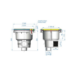 NORM ABS Main Drain with Flat Grille for liner and Prefabricated Pools AstralPool