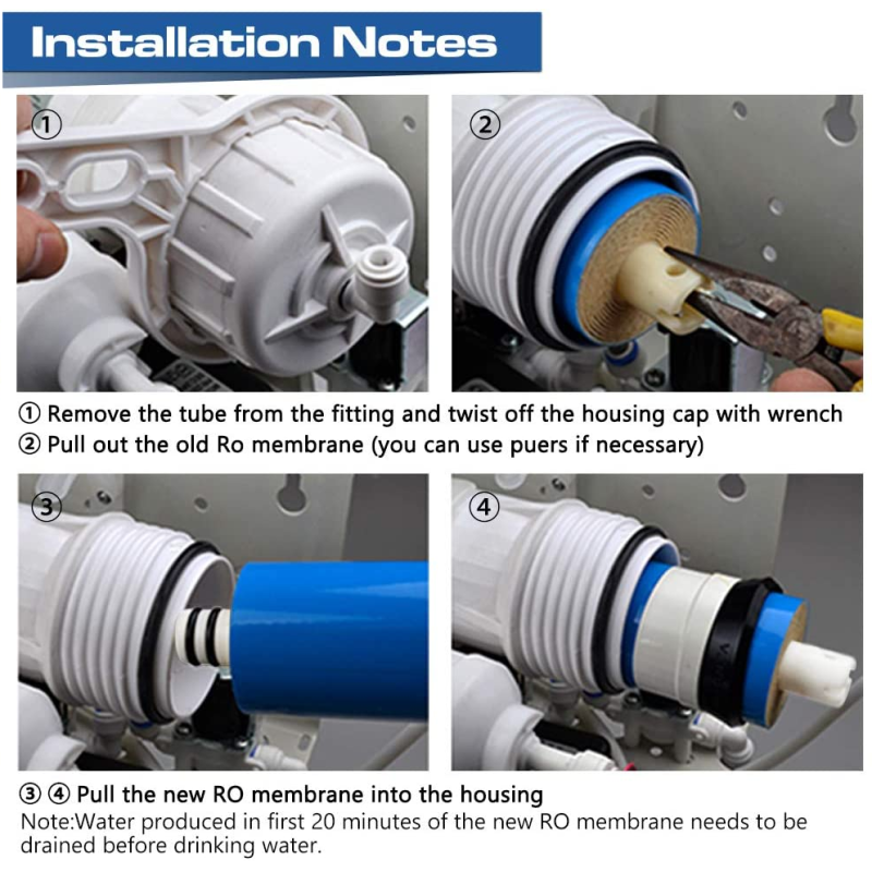Membrana osmosis doméstico RO 181275 GPD
