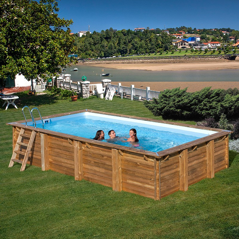 Piscina de madera Gre Sunbay Evora rectangular 620x420x133 Piscina de madera Gre Sunbay Evora rectangular 620x420x133