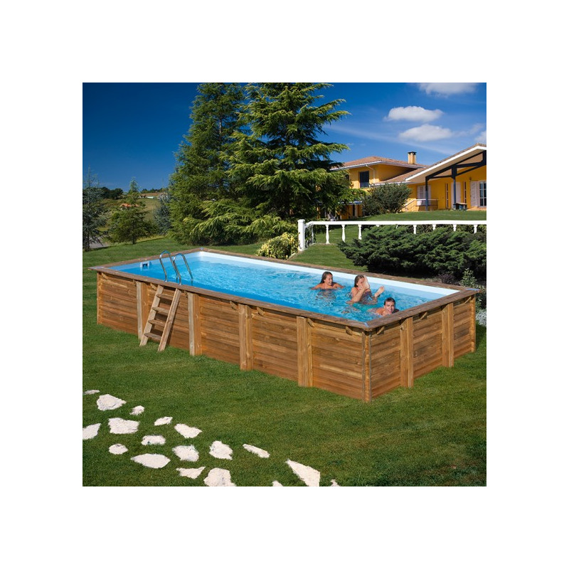 Piscina de madera Gre Sunbay Braga rectangular 815x420x146 Piscina de madera Gre Sunbay Braga rectangular 815x420x146