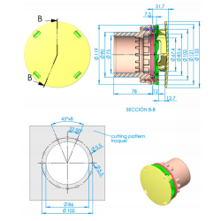 Suction nozzle for rebosadero with liner