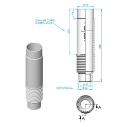 Pasamuros boquilla fondo oscilante tubo reducción Net'n'Clean AstralPool