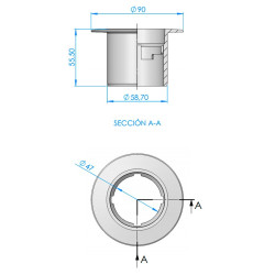 Body nozzle Net´n´clean Fija for Concrete Pools