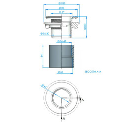 Body boquilla Net´N´Clean fija for pool poliéster