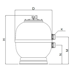 Filter Ice AstralPool Laminated Pool Filter with Side Valve