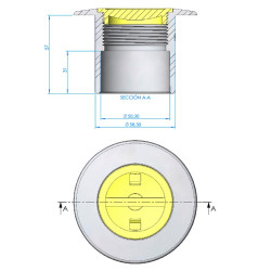Ø63 Tube Nozzle Niche for LumiPlus Mini Rapid, Concrete Pools
