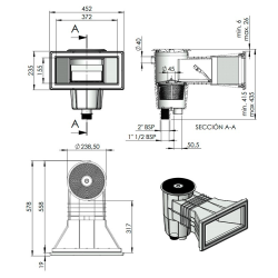 Skimmer tapa circular piscina liner y prefabricada