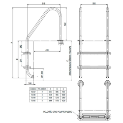 Escalera Komfy para piscinas Astralpool