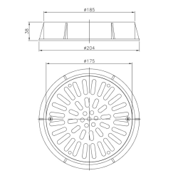 Reja de drenaje Ø 200 mm en acero inox AstralPool