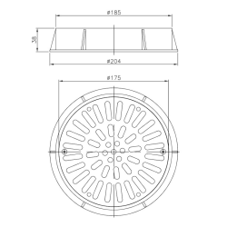 Reja drenaje Ø 200 mm en acero inox AstralPool