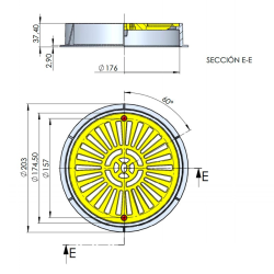 Reja de drenaje Ø 200 mm en ABS AstralPool