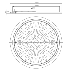 Reja de drenaje Ø 300 mm en acero inox AstralPool