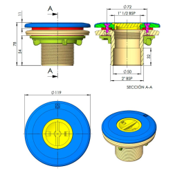 Boquilla de aspiración para piscina liner AstralPool Blanco