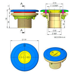 Suction Inlet for liner AstralPool White
