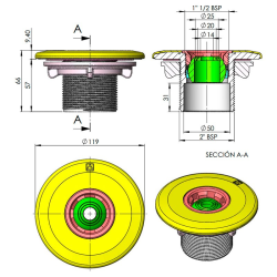 Return inlet nozzle Multiflow pool prefab
