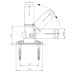 Anclaje Articulado con pletina para escalera piscina