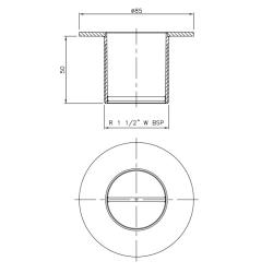 Boquilla aspiración INOX piscina hormigón