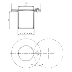 Boquilla aspiración INOX piscina hormigón