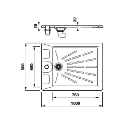 Classic Shower Tray with Anchor 100 X 80 cm Ø43 AstralPool