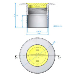 Ø63 Tube Nozzle Niche for LumiPlus Mini Rapid, Concrete Pools