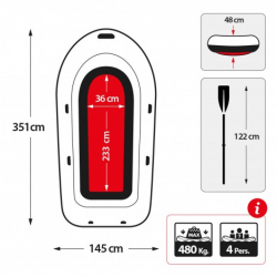 Bote de recreo Hinchable Intex Seahawk 4 351x145x48 cm 68351NP