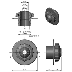 Return inlet nozzle Multiflow for encolar AstralPool White