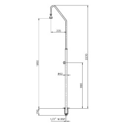 Pool shower Astralpool with 1 spray head and valve