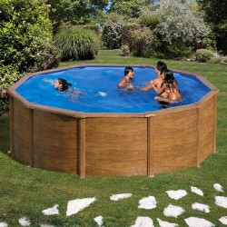 Above-Ground Pool GRE Pacific Circular steel Wood Effect