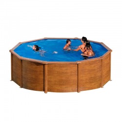 Above-Ground Pool GRE Pacific Circular steel Wood Effect