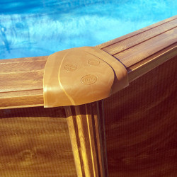 Piscina Desmontable Gre Sicilia Circular de Acero Imitación Madera