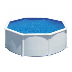 Above-ground pool Gre Fidji Circular Acero Chapa White
