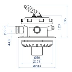 Multiport Top-Mount Valve 1½?. AstralPool New Generation Eco