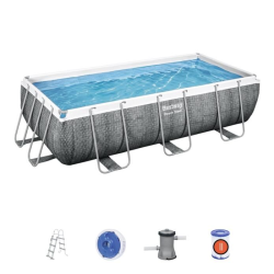 Piscina Bestway Power Steel ratan gris 404 x 201 x 100 cm