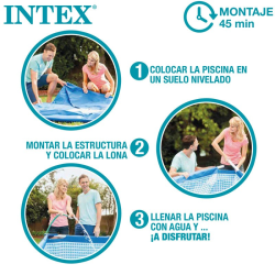 Piscina Intex Greywood Prism Frame 457x122cm con dep. cartucho y escalera 26742NP