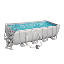 Piscina Bestway Power Steel 488x244x122 cm con Depuradora de Cartucho y Escalera