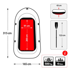 Inflatable Dinghy INTEX Excursion 4 315x165x43 cm 68324np