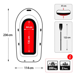 Inflatable Dinghy INTEX Challenger 2 236x114x41 cm 68367np