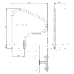 Salida piscina modelo 800 x 800 mm AstralPool Fijación para empotrar