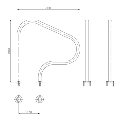 Outlet Pool model 800 X 800 mm AstralPool Fixing by means of Pletina